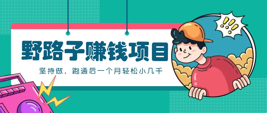 一个人就能操作的野路子赚钱项目,零成本零门槛坚持做,跑通后一个月小几千!-梦想波浪