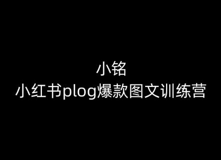 小铭-小红书plog爆款图文训练营，教你从0-1做小红书-梦想波浪