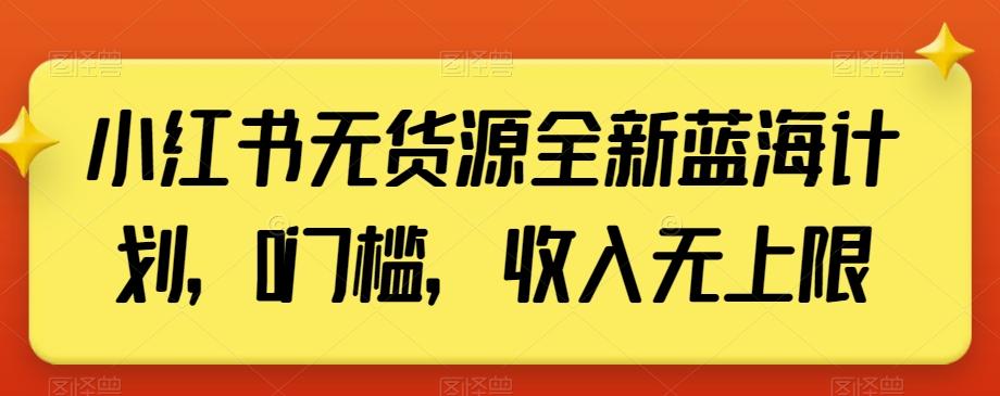 小红书无货源全新蓝海计划，0门槛，收入无上限【揭秘】-梦想波浪