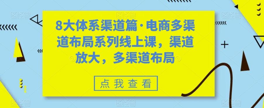 8大体系渠道篇·电商多渠道布局系列线上课，渠道放大，多渠道布局-梦想波浪