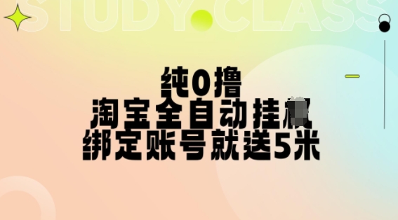 纯0撸,淘宝全自动挂JI,授权登录就得5米,多号多赚【揭秘】-梦想波浪