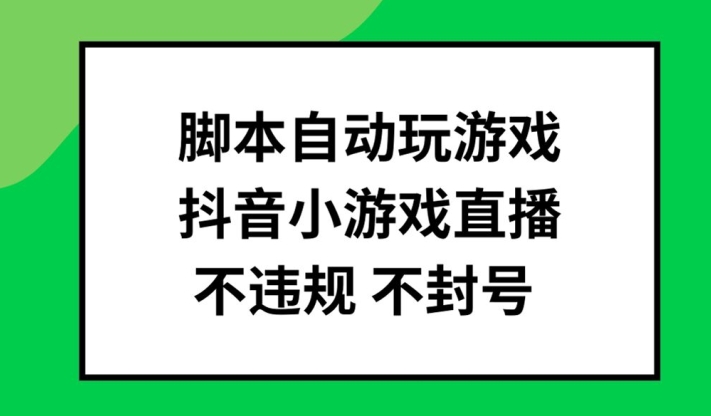 脚本自动玩游戏，抖音小游戏直播，不违规不封号可批量做【揭秘】-梦想波浪