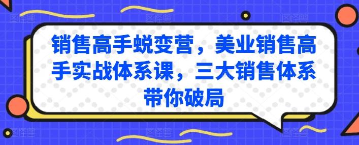 销售高手蜕变营，美业销售高手实战体系课，三大销售体系带你破局-梦想波浪