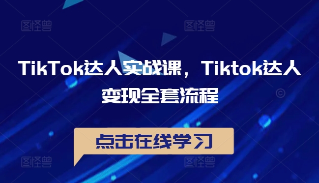 TikTok达人实战课，Tiktok达人变现全套流程-梦想波浪