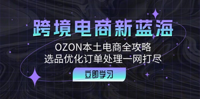 跨境电商新蓝海：OZON本土电商全攻略，选品优化订单处理一网打尽-梦想波浪