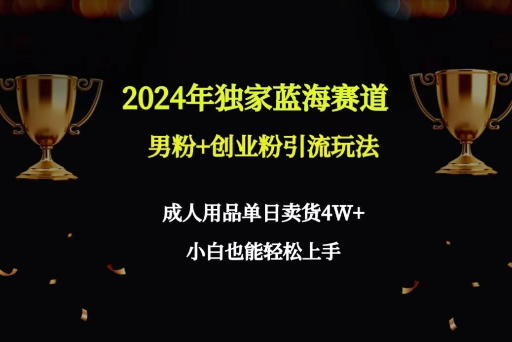2024年独家蓝海赛道男粉+创业粉引流玩法,成人用品单日卖货4W+保姆教程-梦想波浪
