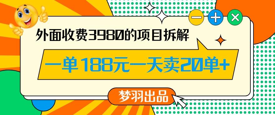 外面收费3980的年前必做项目一单188元一天能卖20单【拆解】-梦想波浪
