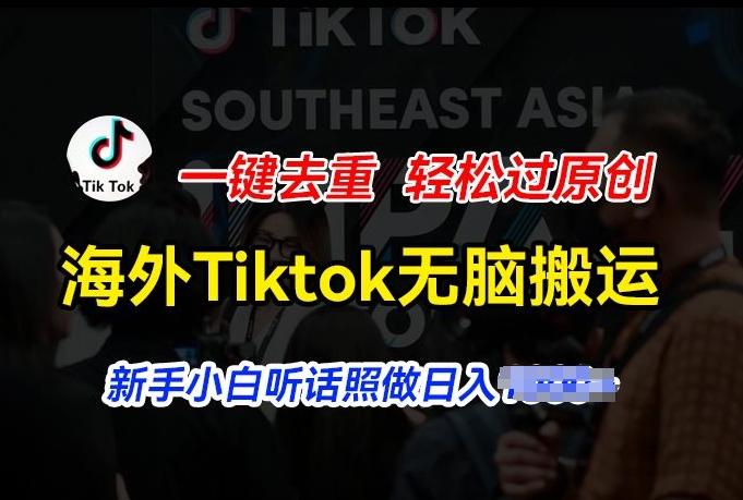 海外Tiktok短视频无脑搬运，一键去重轻松过原创，新手小白听话照做日入几张【揭秘】-梦想波浪