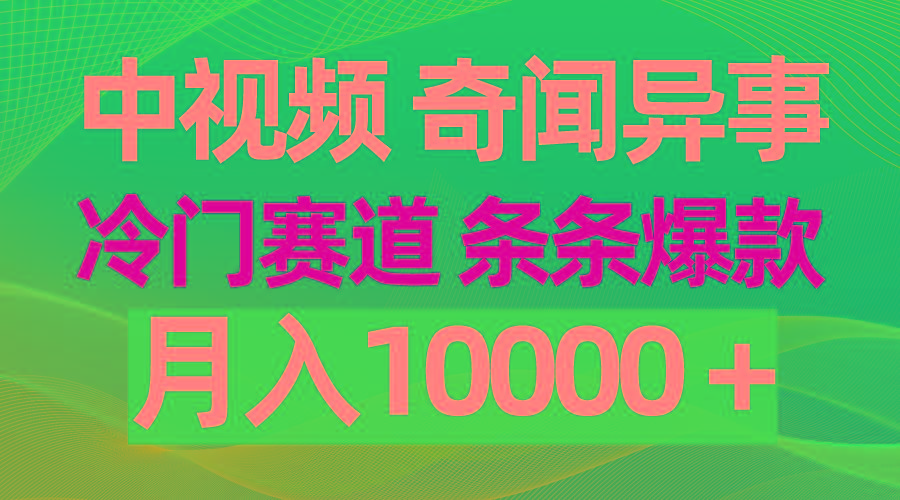 (9627期)中视频奇闻异事，冷门赛道条条爆款，月入10000＋-梦想波浪