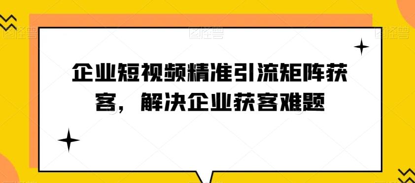 企业短视频精准引流矩阵获客，解决企业获客难题-梦想波浪
