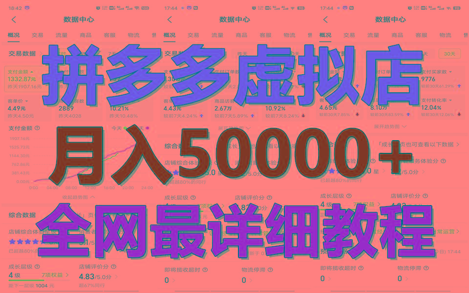 拼多多虚拟电商训练营月入50000+你也行，暴利稳定长久，副业首选-梦想波浪