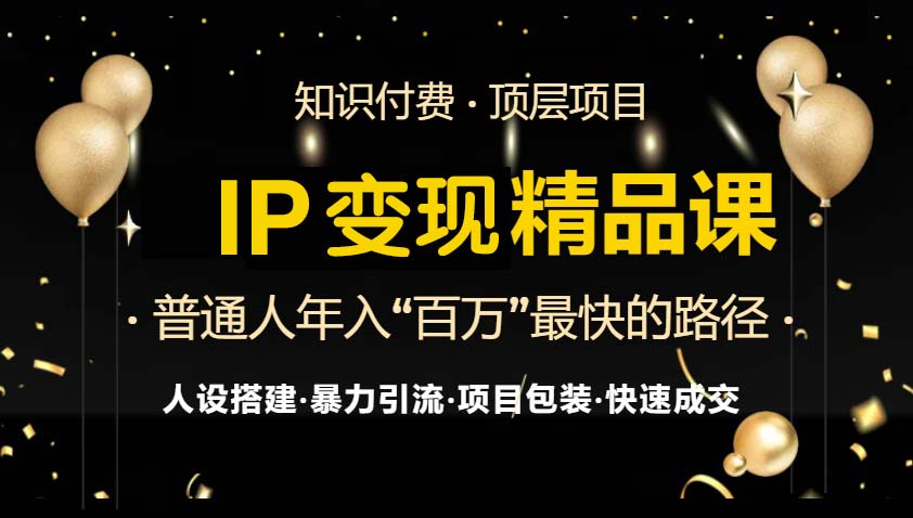 IP变现最新精品课程,知识付费全流程+最强引流术+小白避坑指南-梦想波浪