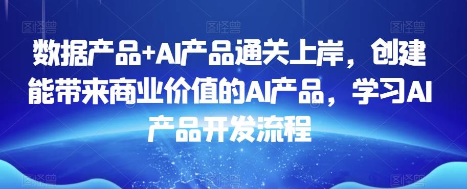 数据产品+AI产品通关上岸，创建能带来商业价值的AI产品，学习AI产品开发流程-梦想波浪