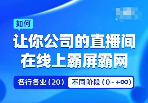 企业矩阵直播霸屏实操课，让你公司的直播间在线上霸屏霸网-梦想波浪